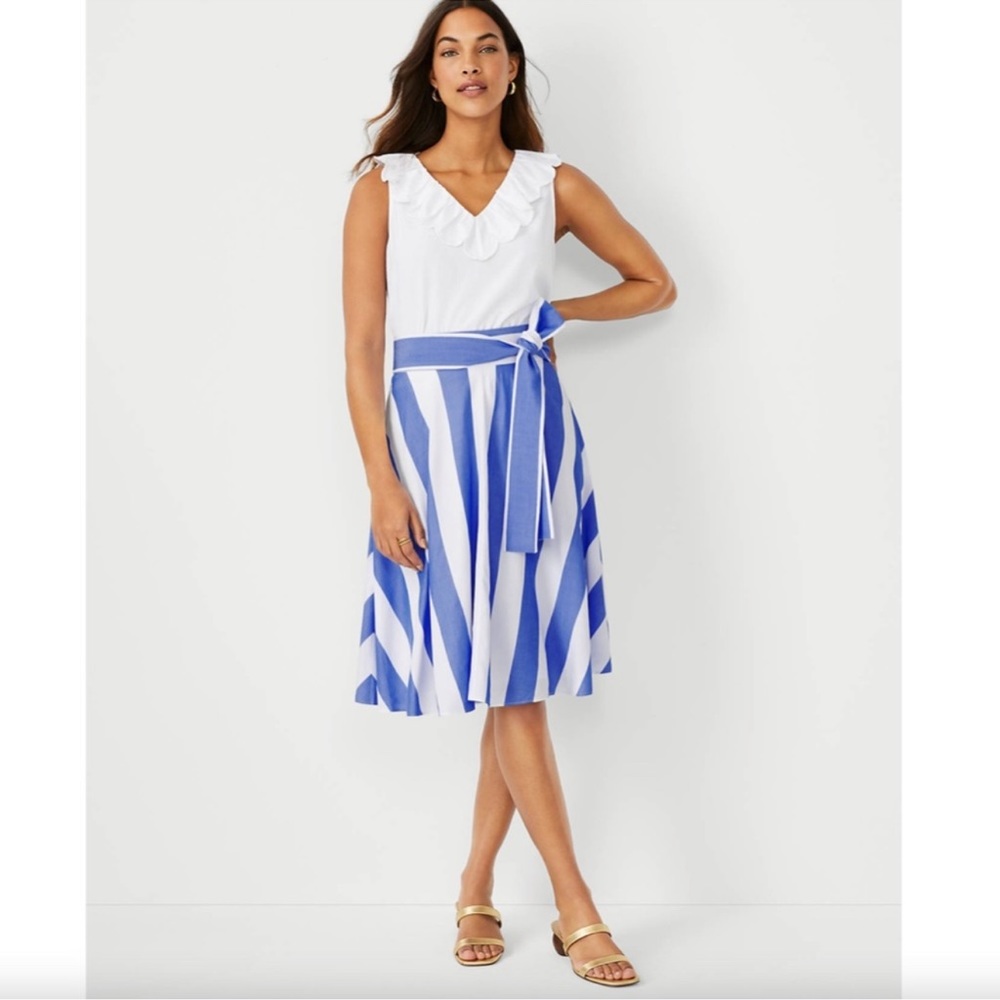 Ann Taylor stripe a-line skirt
